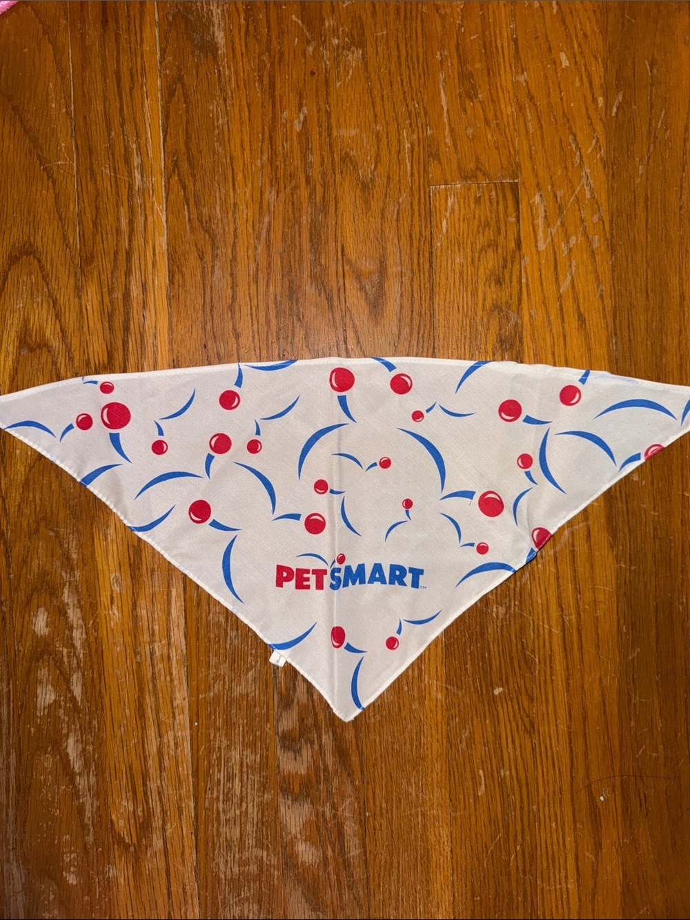White Red and Blue Dog Bandana - Triangular Pet Scarf 2000s vintage